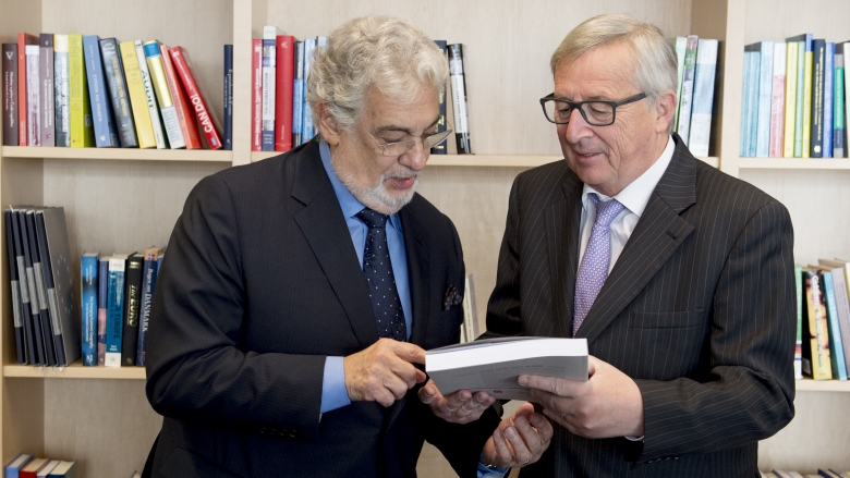 Jean-Claude Juncker and Placido Domingo. Photo: Courtesy of European Commission